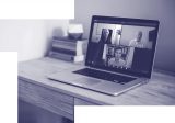 Three presenters on a webinar